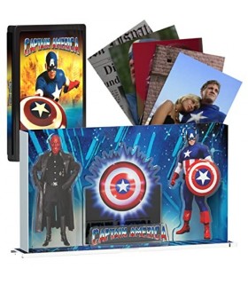 Display 3D Capitán América (1990) Expositor Steelbook Versión 4 + Blu Ray