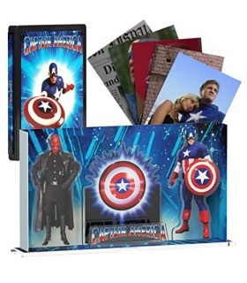 Display 3D Capitán América (1990) Expositor Steelbook Versión 5 + Blu Ray