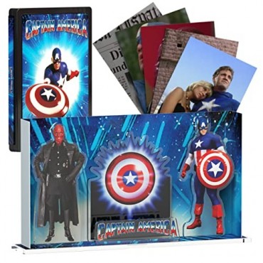 Display 3D Capitán América (1990) Expositor Steelbook Versión 5 + Blu Ray 