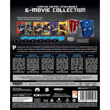 Transformers 6-Movie Collection (Steelbook) (4K UHD + Blu-ray): Transformers, La Venganza de los Caidos, El Lado Oscuro de la Lu