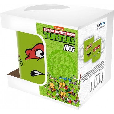 Taza TMNT Raphael & Michelangelo Las Tortugas Ninja Cerámica 320 mls