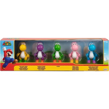 Pack De Figuras Yoshi Super Mario Bros 5 Figuras 6 cms