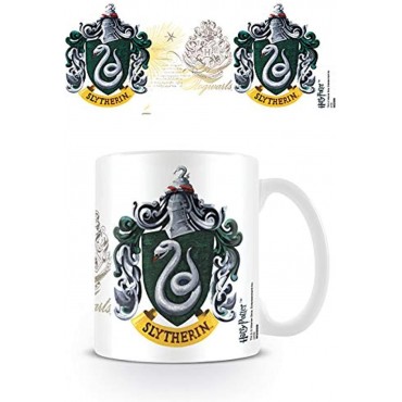 Taza Escudo Slytherin Harry Potter Cerámica 315 mls