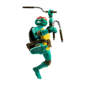 Figura Michelangelo TMNT Las Tortugas Ninja Con Cómic Articulada 13,5 cms