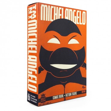 Figura Michelangelo TMNT Las Tortugas Ninja Con Cómic Articulada 13,5 cms