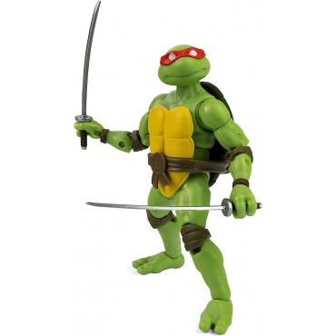 Figura Leonardo TMNT Las Tortugas Ninja Con Cómic Articulada 13,5 cms