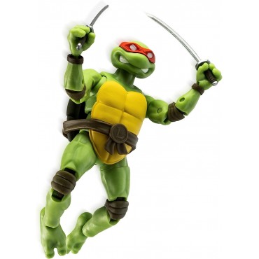 Figura Leonardo TMNT Las Tortugas Ninja Con Cómic Articulada 13,5 cms
