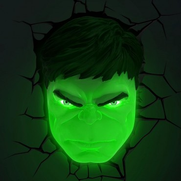 Lámpara 3D Cara De Hulk Marvel