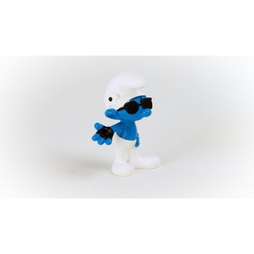 Figura Pitufo Vanidoso Con Gafas de Sol y Guantes Mitones 5,5 cms