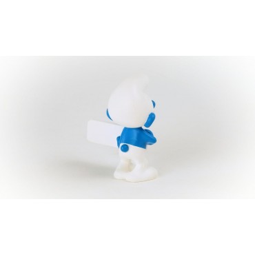 Figura Pitufo Con Cartel "Keep On Smurfin"  5,5 cms