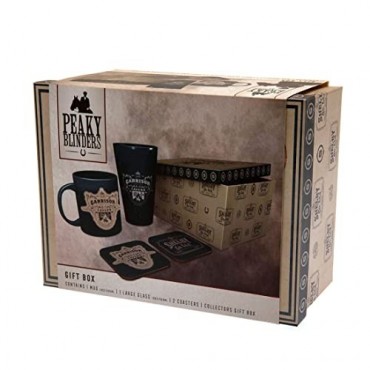 Caja De Regalo Peaky Blinders The Garrison Taza 285 mls + Vaso De Cristal 500 mls + 2 Reposavasos