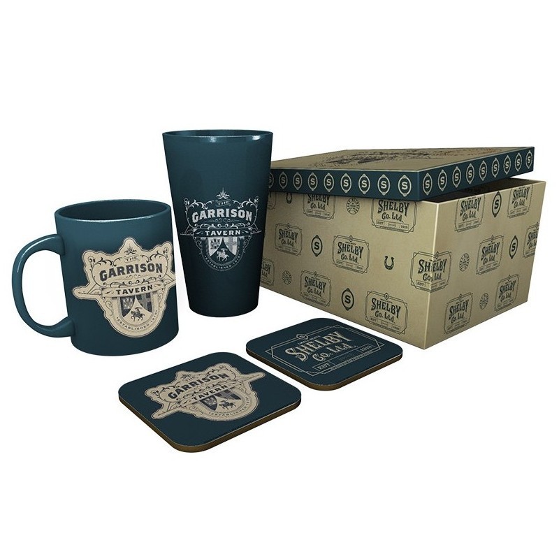 Caja De Regalo Peaky Blinders The Garrison Taza 285 mls + Vaso De Cristal 500 mls + 2 Reposavasos