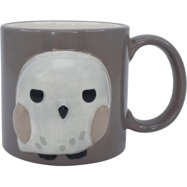 Taza Hedwig Hogwarts Is My Home Kawaii Harry Potter Con Relieve Cerámica 350 ml