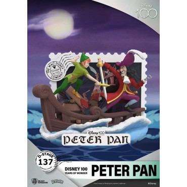 Diorama Peter Pan Vs Garfio Disney 100 Aniversario 12 cms