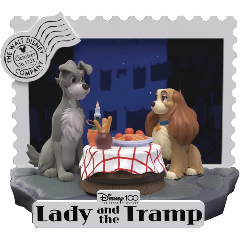 Diorama La Dama Y El Vagabundo Cena Disney 100 Aniversario 12 cms