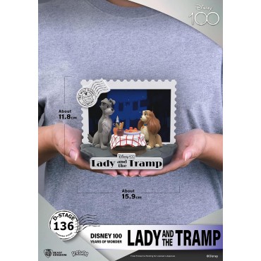 Diorama La Dama Y El Vagabundo Cena Disney 100 Aniversario 12 cms