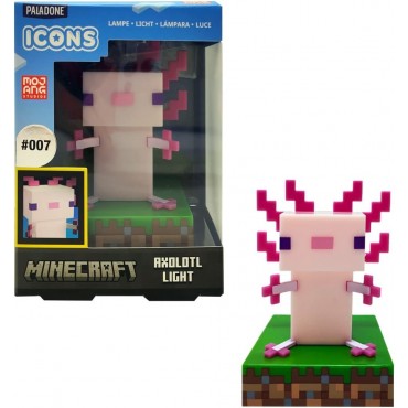 Lámpara Ajolote Axolotl Minecraft Icons 10,7 cms
