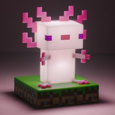 Lámpara Ajolote Axolotl Minecraft Icons 10,7 cms