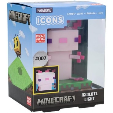 Lámpara Ajolote Axolotl Minecraft Icons 10,7 cms
