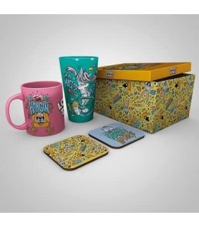 Set Regalo Looney Tunes Taza 285 mls + Vaso Cristal 500 mls + 2 Posavasos