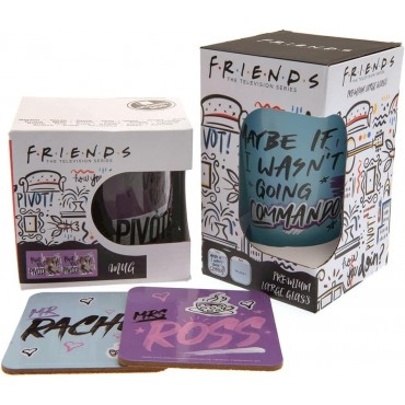 Set Regalo Friends Taza 285 mls + Vaso Cristal 500 mls + 2 Posavasos 