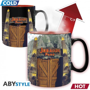 Taza Mágica Jurassic Park Puertas Parque Tiranosaurio Rex Térmica 460 mls