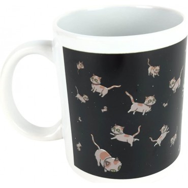 Taza Dimensión Gatos Voladores Rick Y Morty Cerámica 320 mls