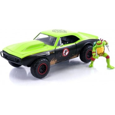 Réplica Chevrolet Camaro Hollywood Rides 1967 Y Figura Raphael Las Tortugas Ninja Teenage Mutant Ninja Turtles 20 cms