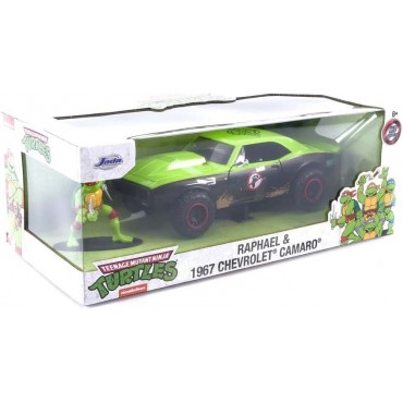 Réplica Chevrolet Camaro Hollywood Rides 1967 Y Figura Raphael Las Tortugas Ninja Teenage Mutant Ninja Turtles 20 cms