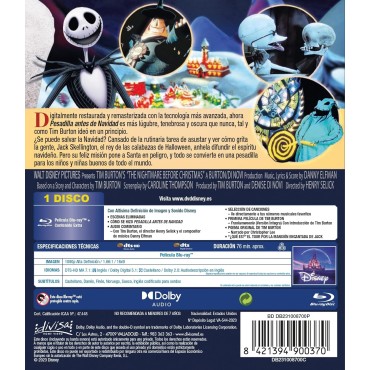 Pesadilla Antes de Navidad (The Nightmare Before Christmas) (Blu-ray) [Blu-ray]