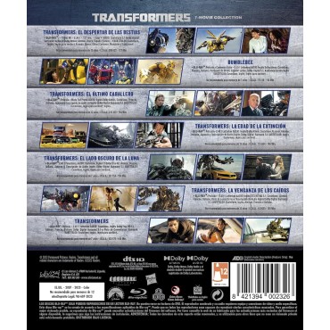 Transformers 1-7 (Blu-ray) Pack 7 peliculas: Transformers, La Venganza de los Caidos, Lado Oscuro de la Luna, La Era de la Extin