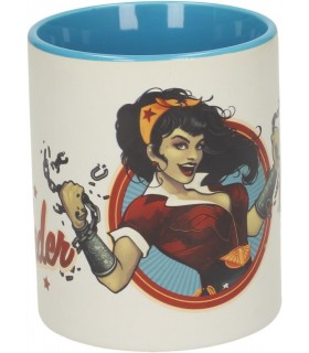 Taza Wonder Woman Vintage Rompiendo Cadena DC Bombshells Cerámica 325 mls