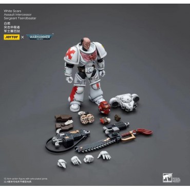 Figura White Scars Assault Intercessor Sergeant Tsendbaatar Warhammer 40000 Articulada 12 cms