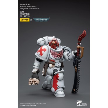 Figura White Scars Assault Intercessor Sergeant Tsendbaatar Warhammer 40000 Articulada 12 cms