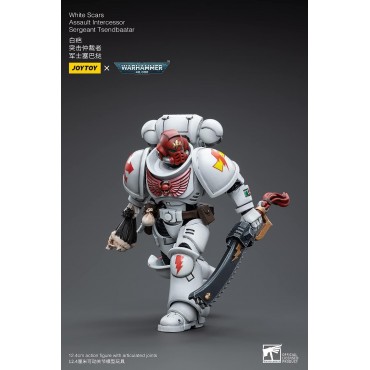 Figura White Scars Assault Intercessor Sergeant Tsendbaatar Warhammer 40000 Articulada 12 cms