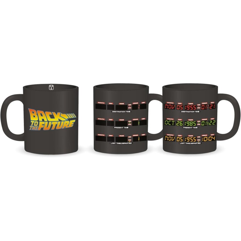 Taza Térmica Cuadro Fechas DeLorean Regreso Al Futuro Back To The Future Cerámica 400 mls