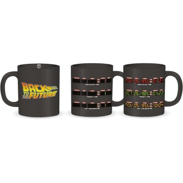 Taza Térmica Cuadro Fechas DeLorean Regreso Al Futuro Back To The Future Cerámica 400 mls