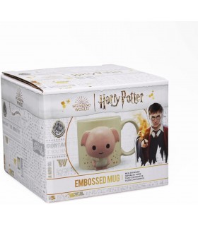 Taza Relieve Dobby Harry Potter Pintada A Mano Cerámica 350 mls