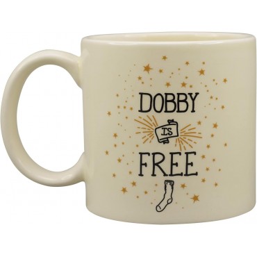 Taza Relieve Dobby Harry Potter Pintada A Mano Cerámica 350 mls