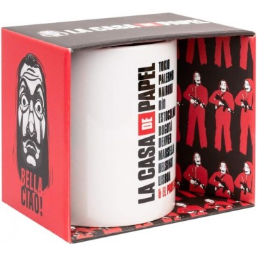 Taza Nombres Personajes La Casa De Papel Cerámica 350 mls