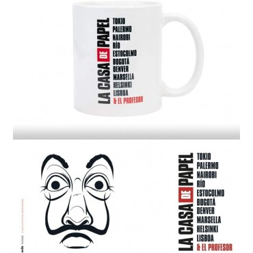 Taza Nombres Personajes La Casa De Papel Cerámica 350 mls