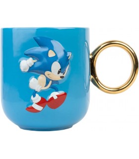 Taza 3D Asa Anillo Sonic El Erizo The Hedgehog Cerámica 350 mls