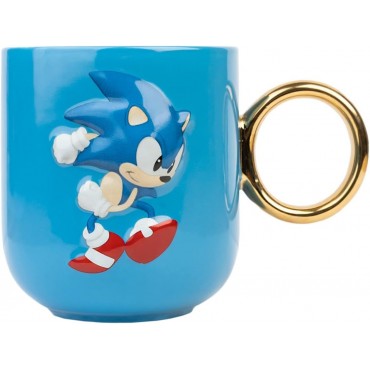 Taza 3D Asa Anillo Sonic El Erizo The Hedgehog Cerámica 350 mls