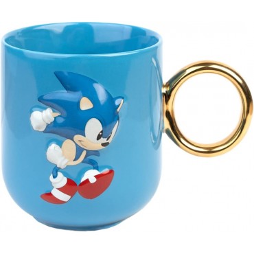 Taza 3D Asa Anillo Sonic El Erizo The Hedgehog Cerámica 350 mls