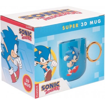 Taza 3D Asa Anillo Sonic El Erizo The Hedgehog Cerámica 350 mls