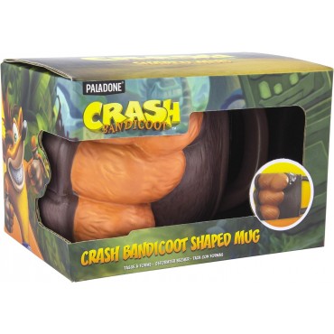 Taza 3D Puño Crash Bandicoot Relieve Cerámica 350 mls