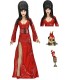 Figura Elvira Mistress Of Dark Con Vestido Rojo Red Friht Y Boo Articulada 20 cms