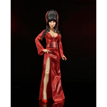 Figura Elvira Mistress Of Dark Con Vestido Rojo Red Friht Y Boo Articulada 20 cms