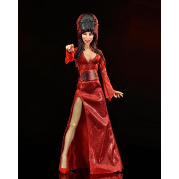 Figura Elvira Mistress Of Dark Con Vestido Rojo Red Friht Y Boo Articulada 20 cms