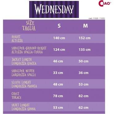 Disfraz Uniforme Colegio Con Peluca Wednesday Addams Miércoles Addams Talla M 